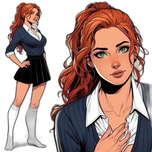 comic book art, concept art, cartoon, anime transparent PNG cut-out