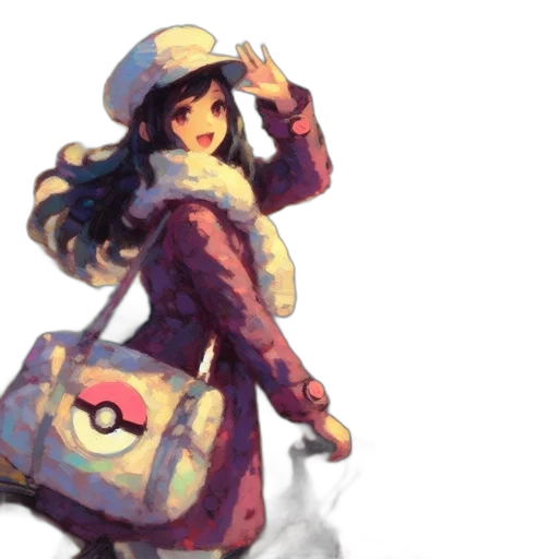 hat, jacket, dress, pixel art transparent PNG cut-out