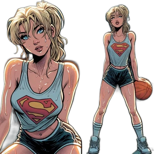 comic book art, concept art, cartoon, female transparent PNG cut-out