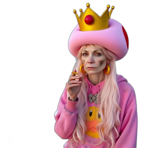 crown, hat, face, staff transparent PNG cut-out