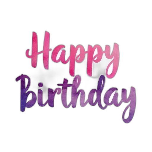 watercolor, style, birthday, greeting transparent PNG cut-out