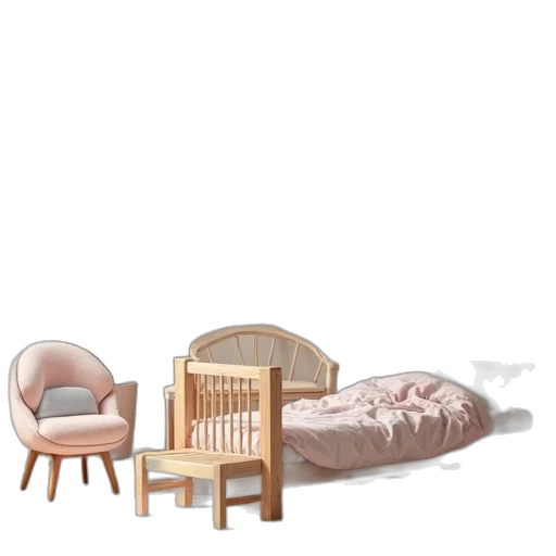 furniture, 3d render, concept art, photorealistic transparent PNG cut-out