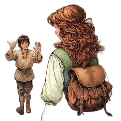 concept art, fantasy art, watercolor, comic book art transparent PNG cut-out