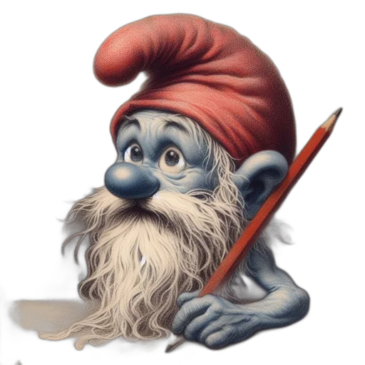 hat, staff, creature, fantasy art transparent PNG cut-out