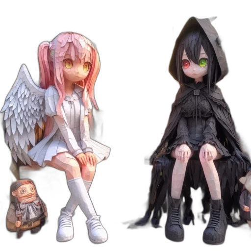 concept art, 3d render, fantasy art, pixel art transparent PNG cut-out