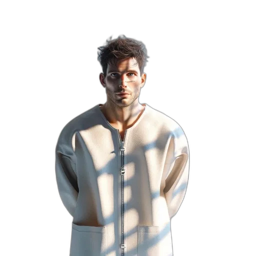 jacket, dress, face, staff transparent PNG cut-out
