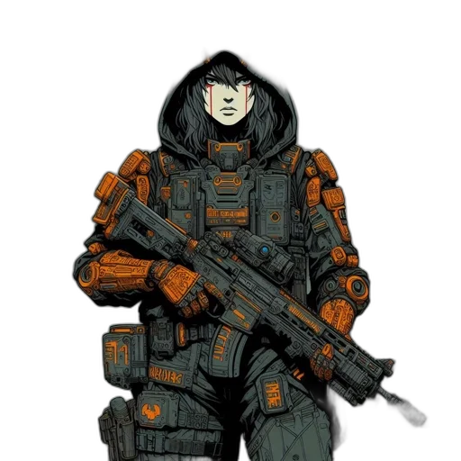 jacket, weapon, concept art, pixel art transparent PNG cut-out