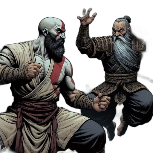 concept art, comic book art, fantasy art, two transparent PNG cut-out