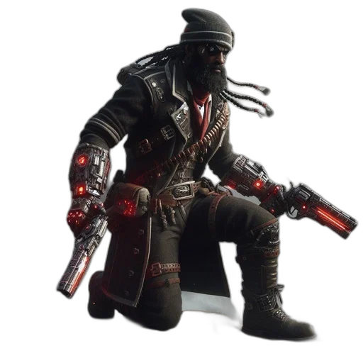 weapon, staff, jacket, mask transparent PNG cut-out