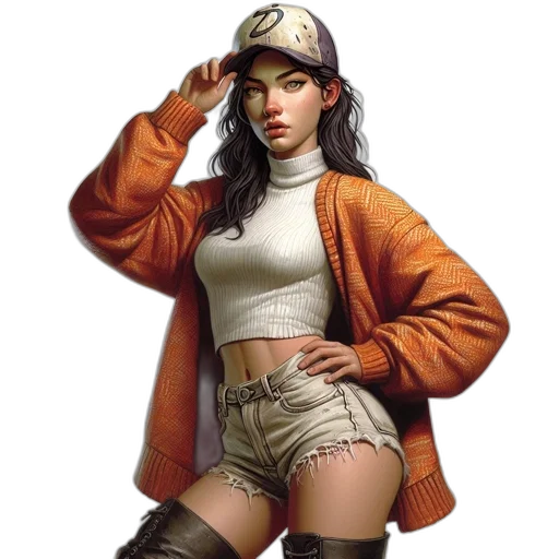 jacket, hat, photorealistic, concept art transparent PNG cut-out