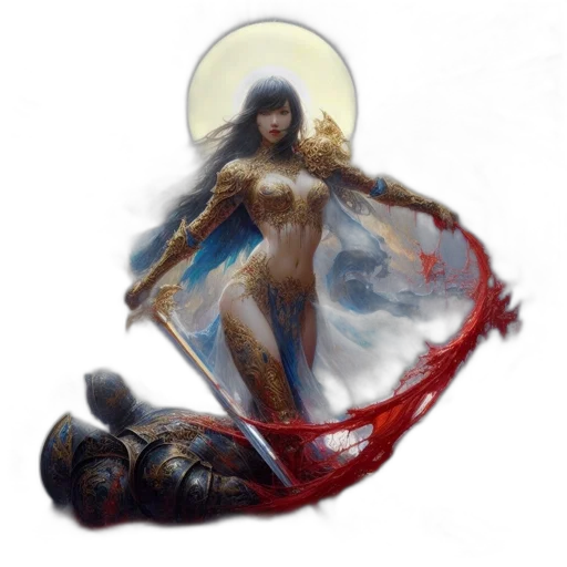 sword, dress, fantasy art, concept art transparent PNG cut-out