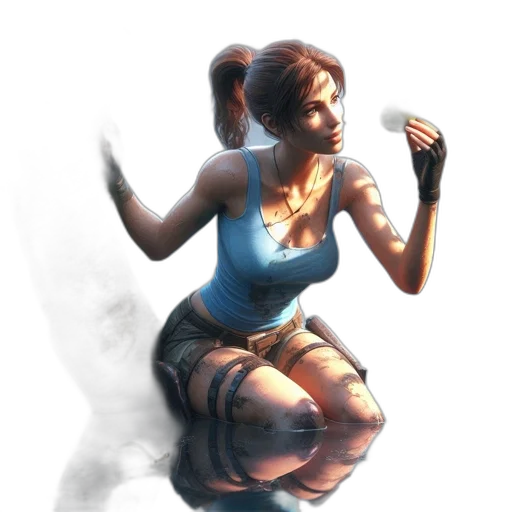 face, staff, dress, concept art transparent PNG cut-out