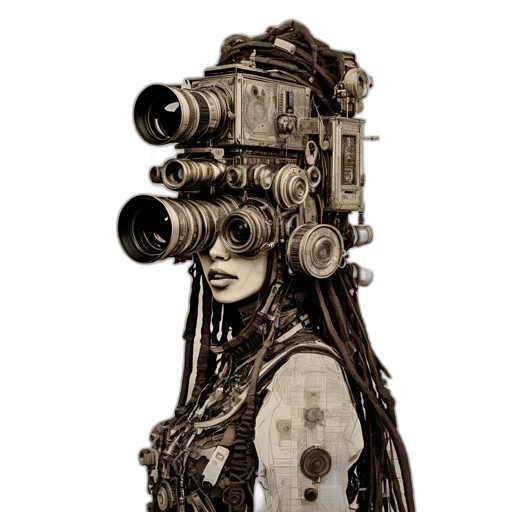 robot, dress, mask, staff transparent PNG cut-out