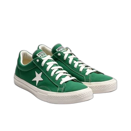 shoes, green, pair, white transparent PNG cut-out