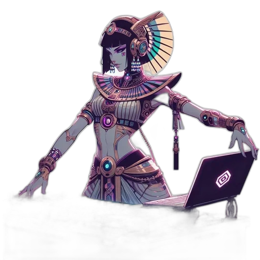 robot, staff, jewelry, creature transparent PNG cut-out