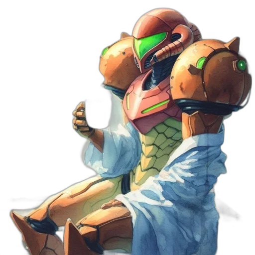 robot, jacket, creature, weapon transparent PNG cut-out