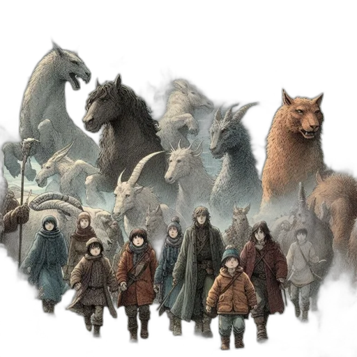 dragon, animal, staff, fantasy art transparent PNG cut-out