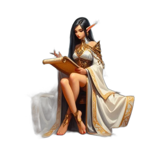 dress, staff, dragon, jewelry transparent PNG cut-out