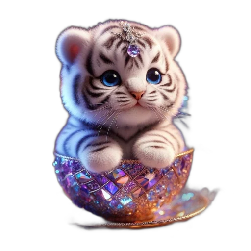 animal, fantasy art, vaporwave, 3d render transparent PNG cut-out