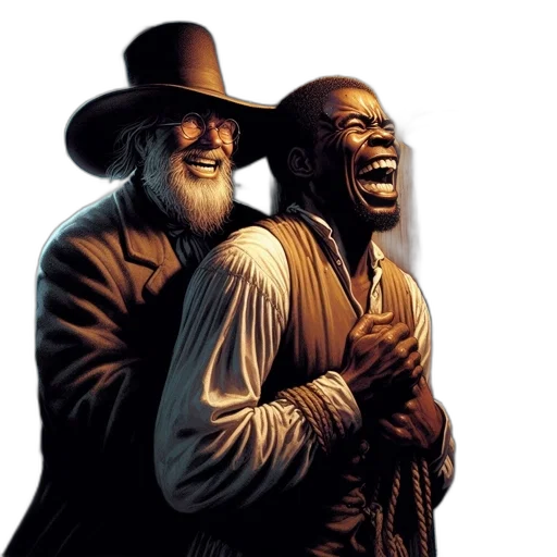 comic book art, two, men, laugh transparent PNG cut-out
