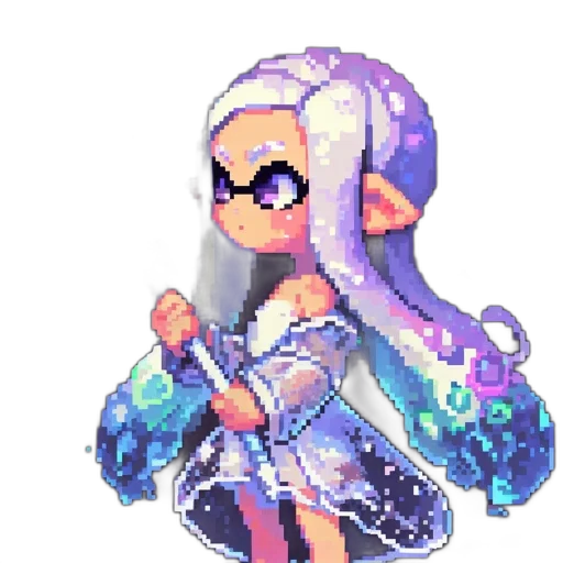 dress, staff, hair, weapon transparent PNG cut-out