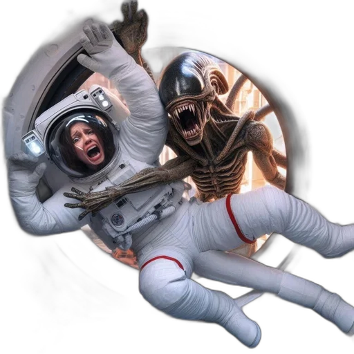 creature, mask, staff, robot transparent PNG cut-out