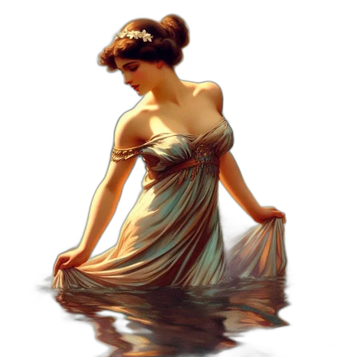 dress, jewelry, crown, photorealistic transparent PNG cut-out