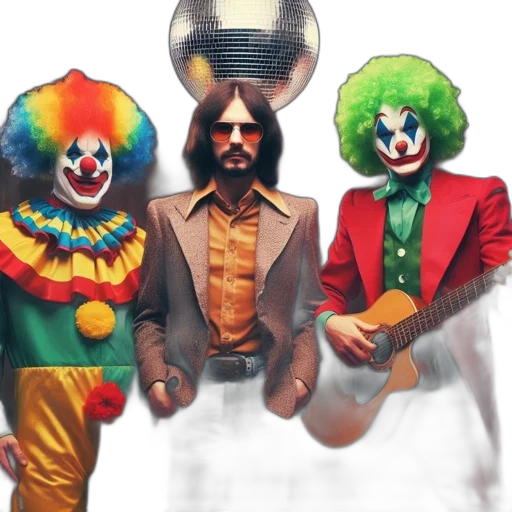 three, individuals, two, clowns transparent PNG cut-out
