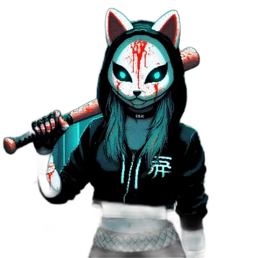 mask, staff, weapon, jacket transparent PNG cut-out