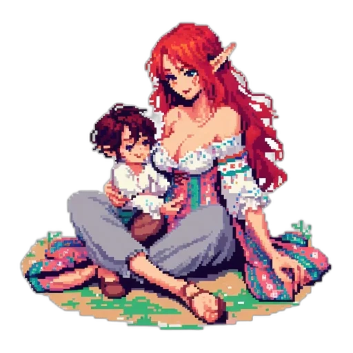 dress, pixel art, anime, fantasy art transparent PNG cut-out