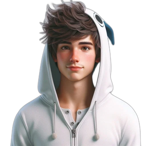 jacket, face, photorealistic, cartoon transparent PNG cut-out