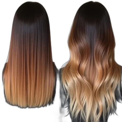 hair, earth tones, golden, dark transparent PNG cut-out