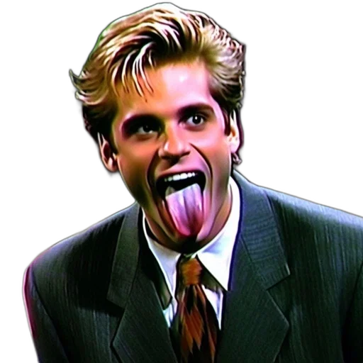 vaporwave, photorealistic, man, blonde transparent PNG cut-out
