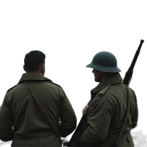 staff, weapon, hat, jacket transparent PNG cut-out