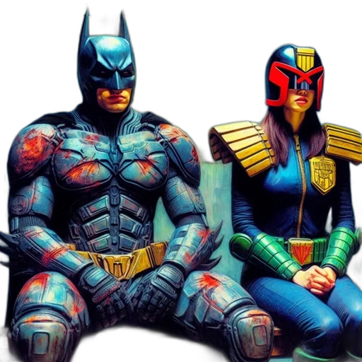 mask, comic book art, concept art, two transparent PNG cut-out