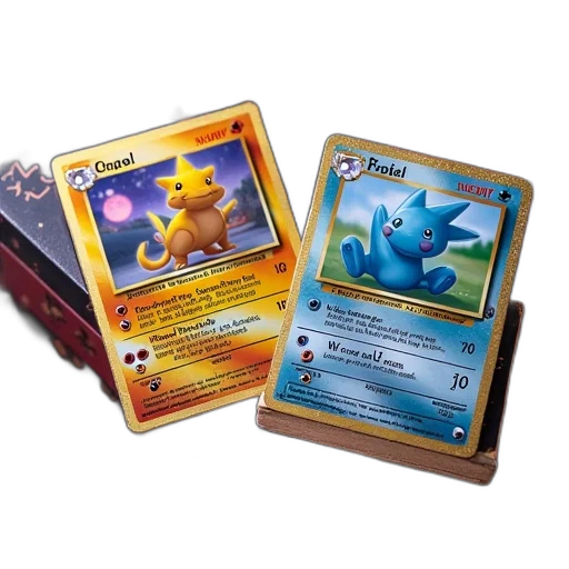 box, cards, includes, shiny transparent PNG cut-out