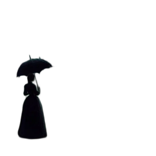 umbrella, hat, dress, staff transparent PNG cut-out