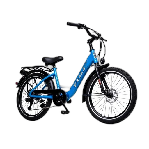 photorealistic, blue, bicycle, black transparent PNG cut-out