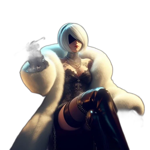 dress, staff, robot, weapon transparent PNG cut-out