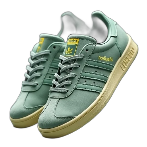 shoes, vaporwave, 3d render, green transparent PNG cut-out