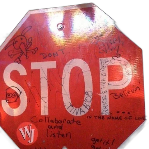weapon, stop, sign, graffiti transparent PNG cut-out