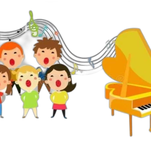 cartoon, illustration, children, singing transparent PNG cut-out
