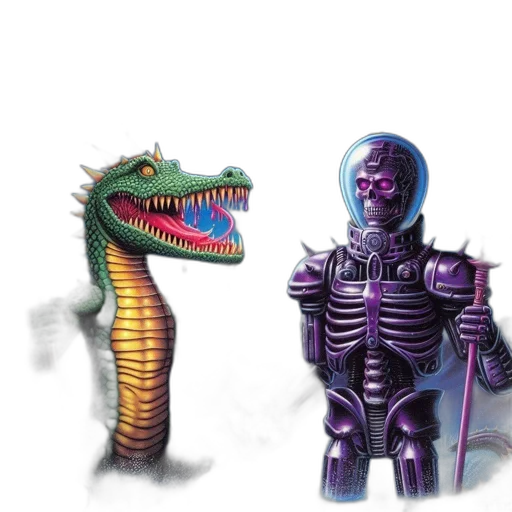 robot, concept art, fantasy art, pixel art transparent PNG cut-out