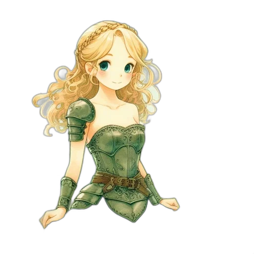 dress, fantasy art, pixel art, cartoon transparent PNG cut-out
