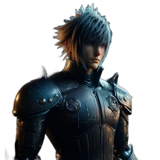 dragon, hair, sword, jacket transparent PNG cut-out