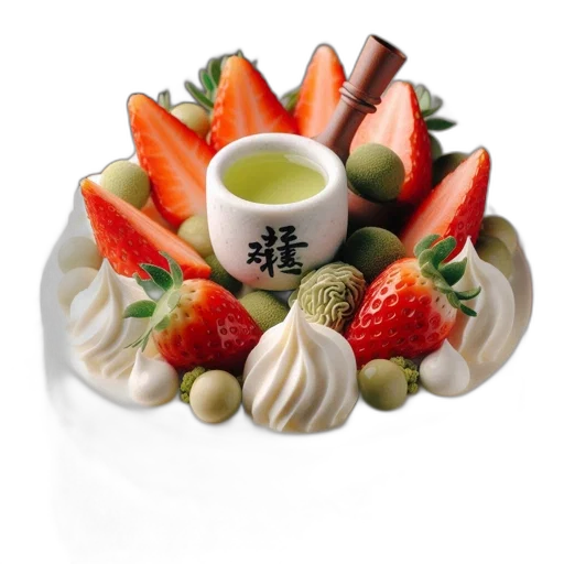 food, photorealistic, 3d render, decorated transparent PNG cut-out