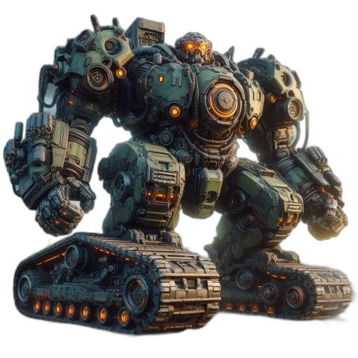 robot, weapon, concept art, 3d render transparent PNG cut-out