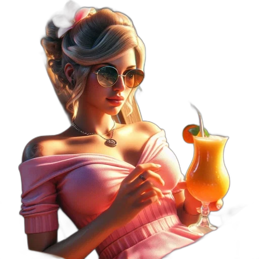 dress, staff, concept art, 3d render transparent PNG cut-out