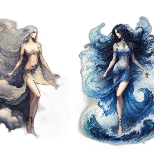 dress, fantasy art, concept art, comic book art transparent PNG cut-out
