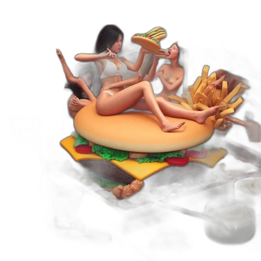 food, concept art, 3d render, photorealistic transparent PNG cut-out